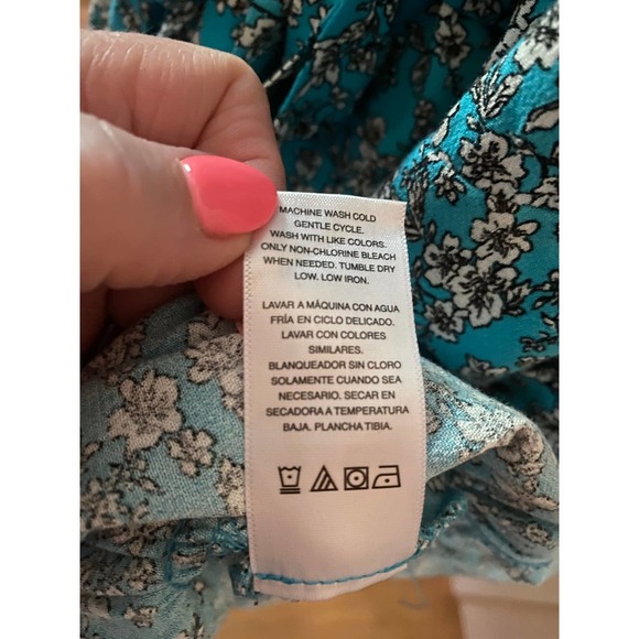 Ruffle Wrap Dress L/G 12/14 Bell Sleeves Floral NWT - Picture 9 of 10